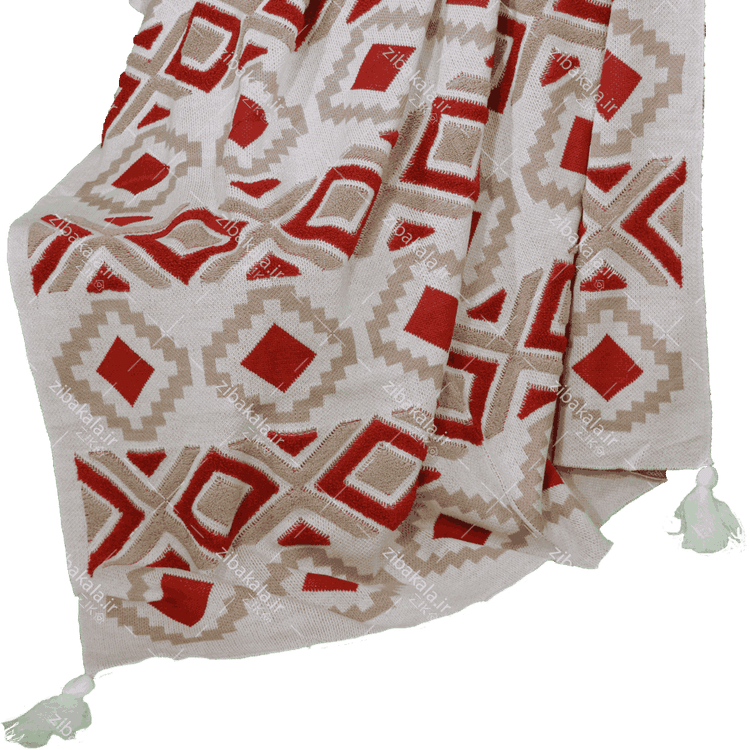 شال مبل پانچ قرمز از نمای نزدیک