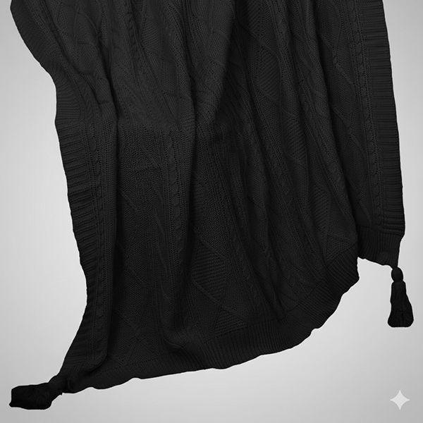 شال مبل دیانا مشکی از نمای نزدیک