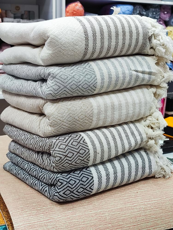 شال مبل نخ پنبه ترک طرح مینیمال