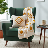 کوسن پانچ خردلی به همراه شال مبل خردلی