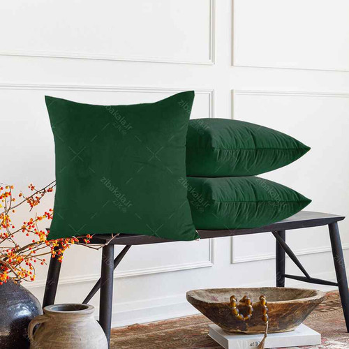 کوسن مخمل سبز کله غازی 3عددی