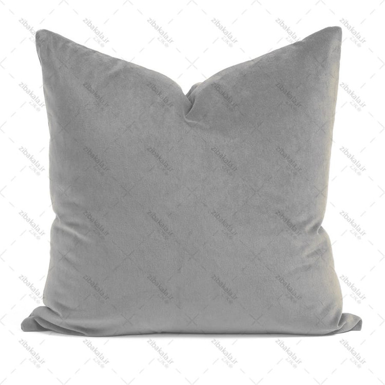 کوسن مخمل طوسی روشن از نمای نزدیک