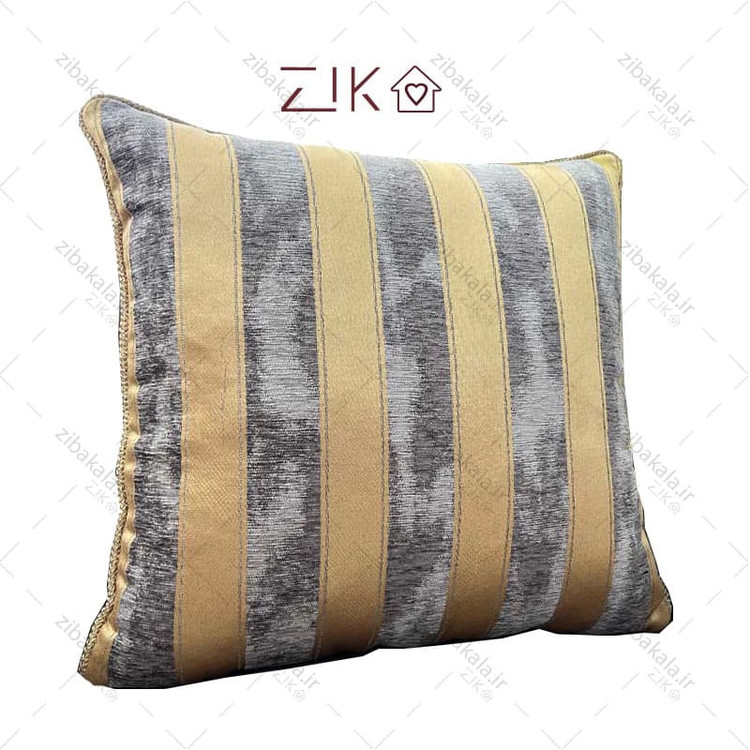 کوسن طرح راه راه طوسی طلایی خاتون