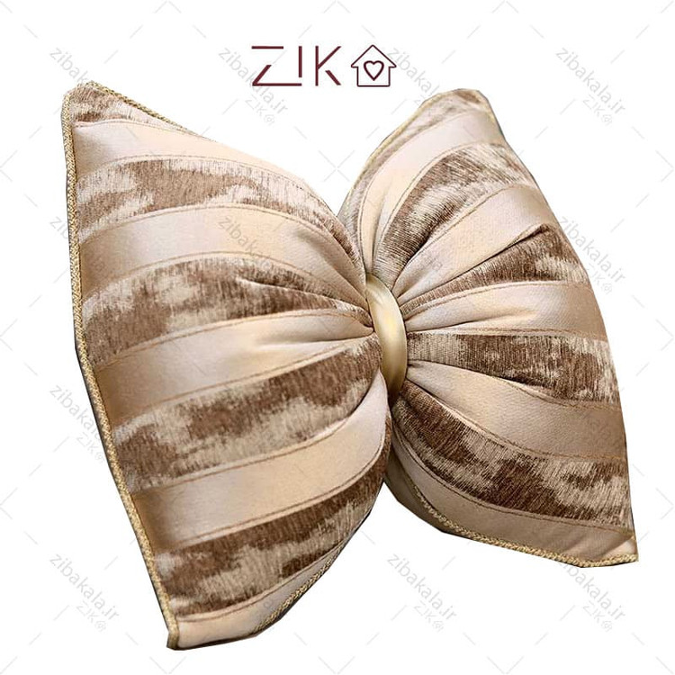 کوسن پاپیون کرم نسکافه ای طرح خاتون