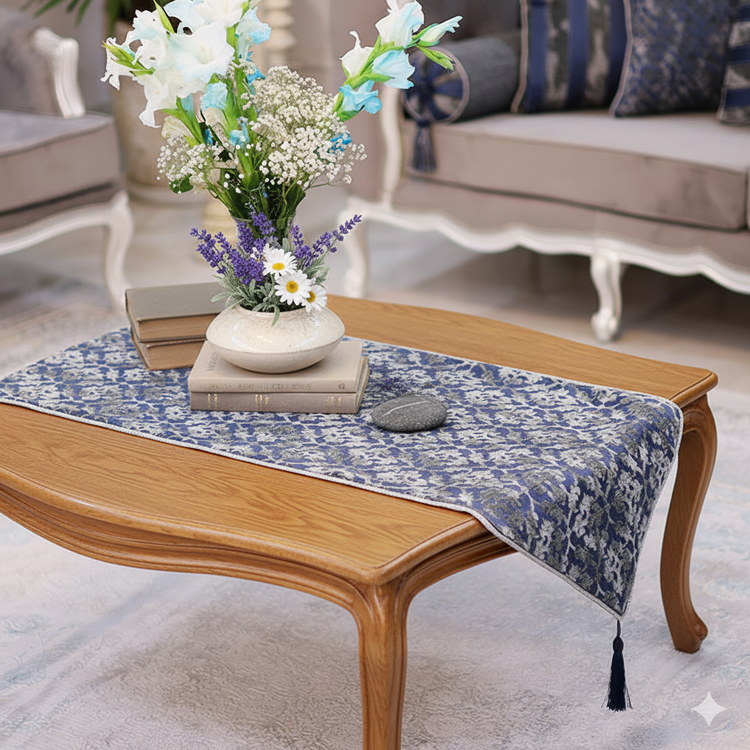 رومیزی رنگ سورمه ای طرح خاتون