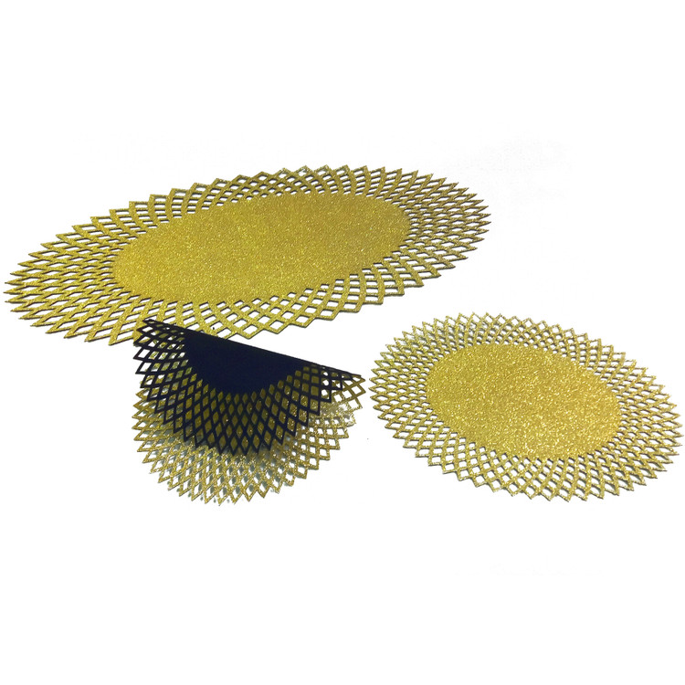 رومیزی چرم اکلیلی طرح آفتاب با آستر نمدی