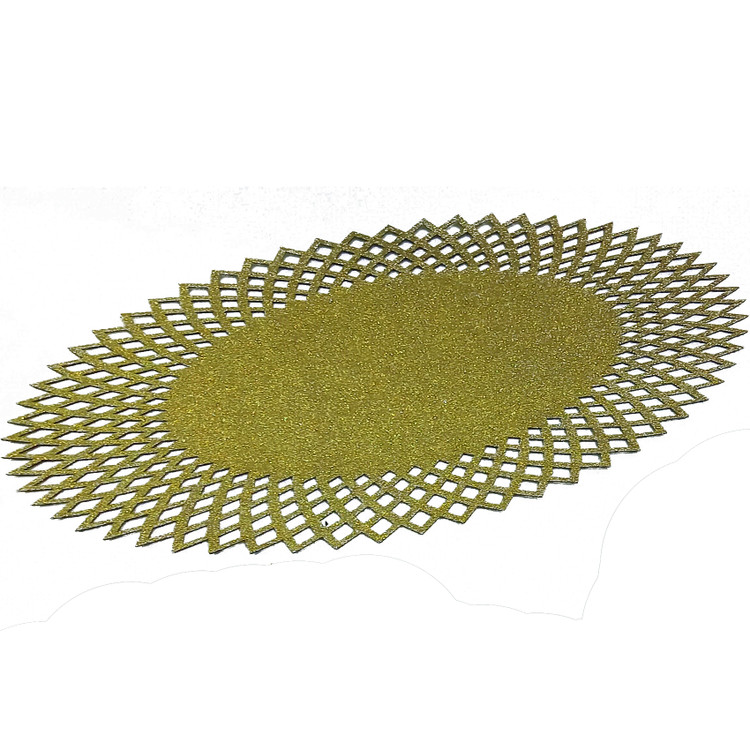 رومیزی چرم اکلیلی طرح آفتاب رانری رنگ بژ