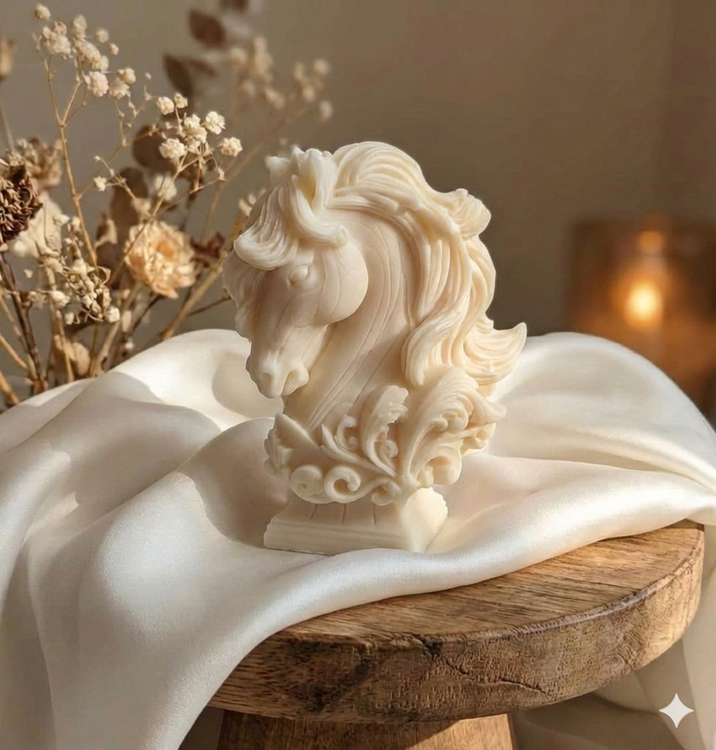 شمع اسب سفید شیری رنگ نماد سال 1405